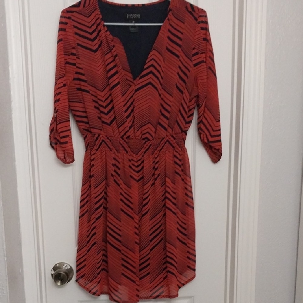 Mossimo Supply Co Orange and Black A-Line Mini Dress